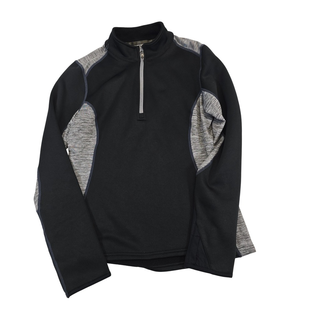 SHE by Bass Pro‎ Shops Women Black Heather Gray 1/4 Zip Pullover Fleece Lined M
